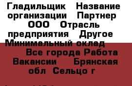 Гладильщик › Название организации ­ Партнер, ООО › Отрасль предприятия ­ Другое › Минимальный оклад ­ 20 000 - Все города Работа » Вакансии   . Брянская обл.,Сельцо г.